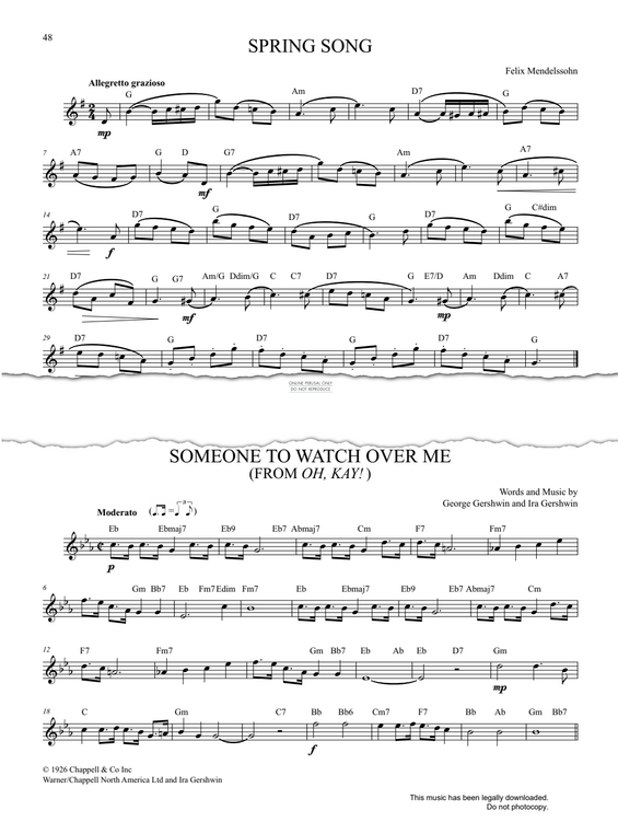 Product gallery: Page 1 of 1 Someone To Watch Over Me, George Gershwin