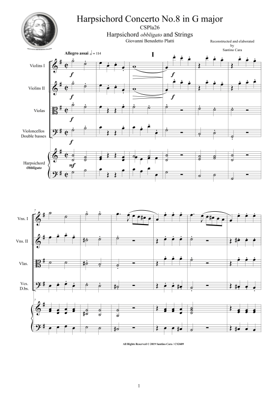Produktbild zu: Cembalo Konzert Nr. 8 in G-DurGiovanni Benedetto Platti