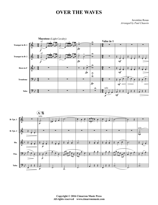 Produktbild zu: Over the Waves Juventino Rosas