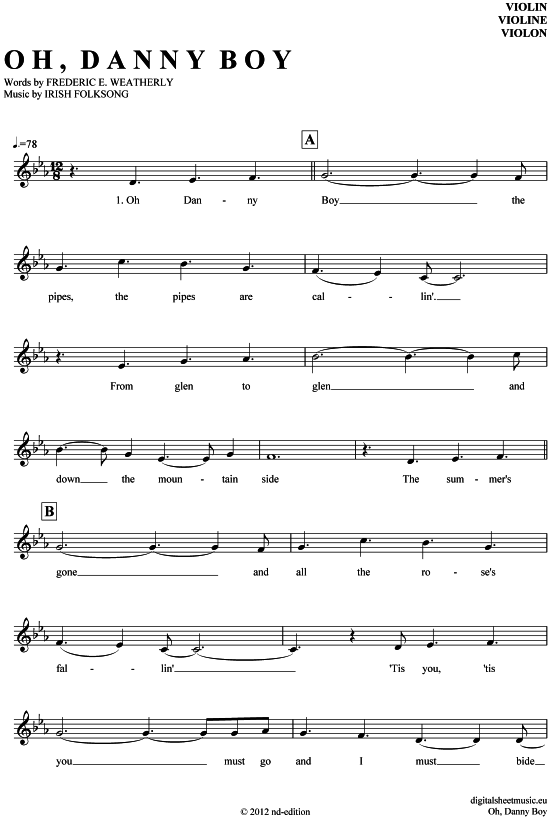 Product picture to: Oh, Danny Boy Irish Folksong