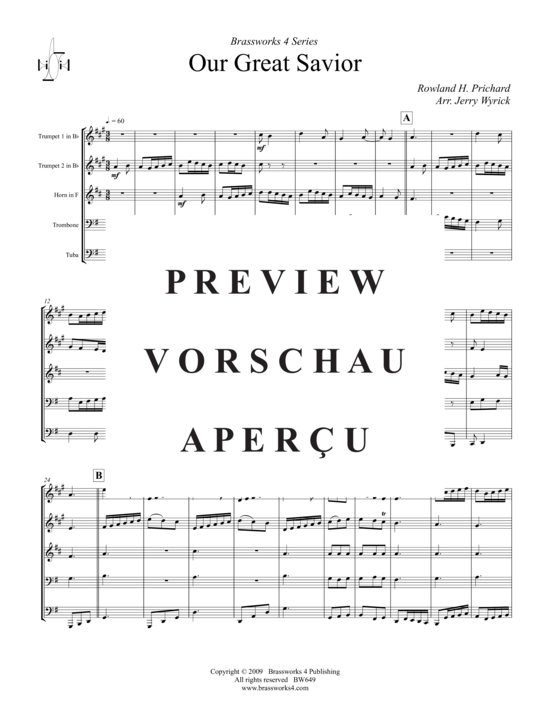 Produktgalerie: Seite 2 von 9 Our Great Savior , , (Blechbläserquintett)