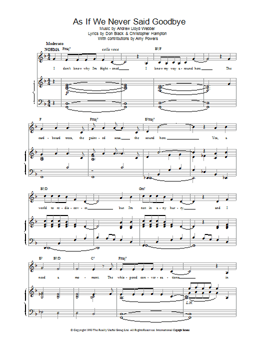Product picture to: As If We Never Said Goodbye (from Sunset Boulevard)