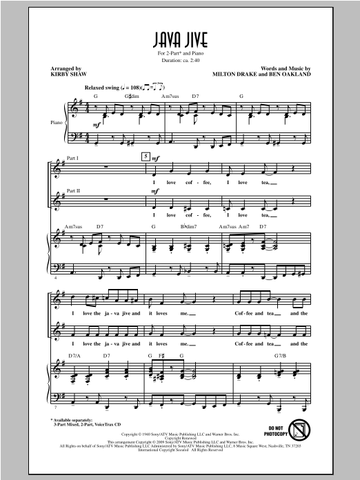 Produktbild zu: Java Jive (arr. Kirby Shaw)