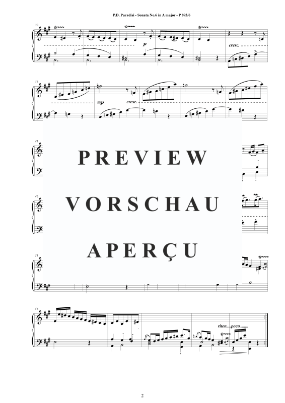Produktgalerie: Seite 3 von 9 Sonate Nr. 6 in A-Dur, , Klavier Solo