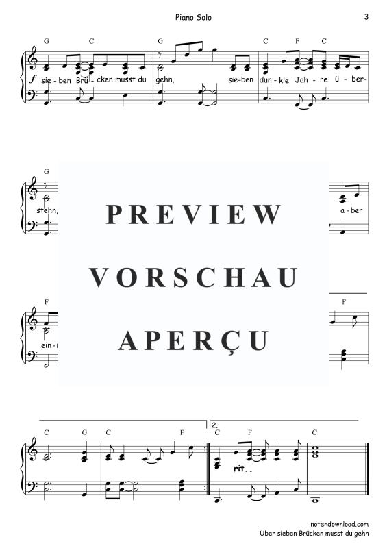 Produktgalerie: Seite 4 von 4 Über sieben Brücken musst du gehn, , Klavier Solo