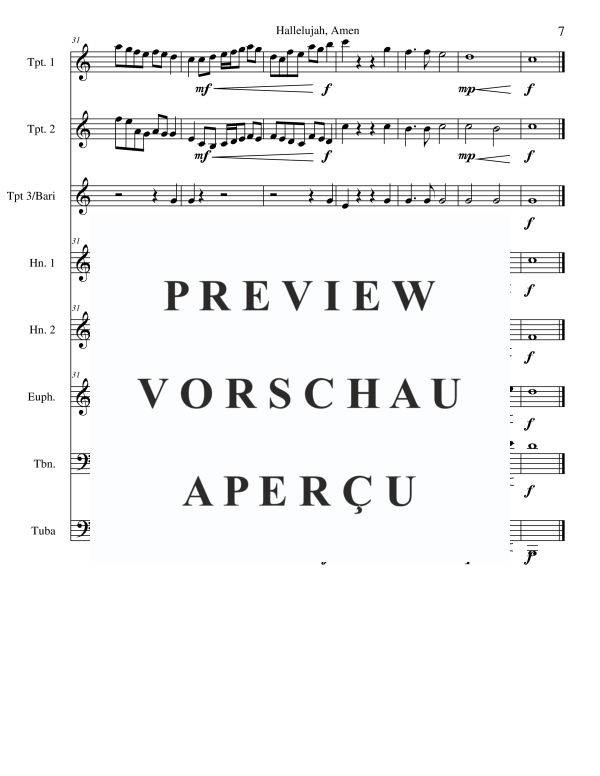 Produktgalerie: Seite 9 von 11 Hallelujah, Amen, , Brass Ensemble 8-stimmig
