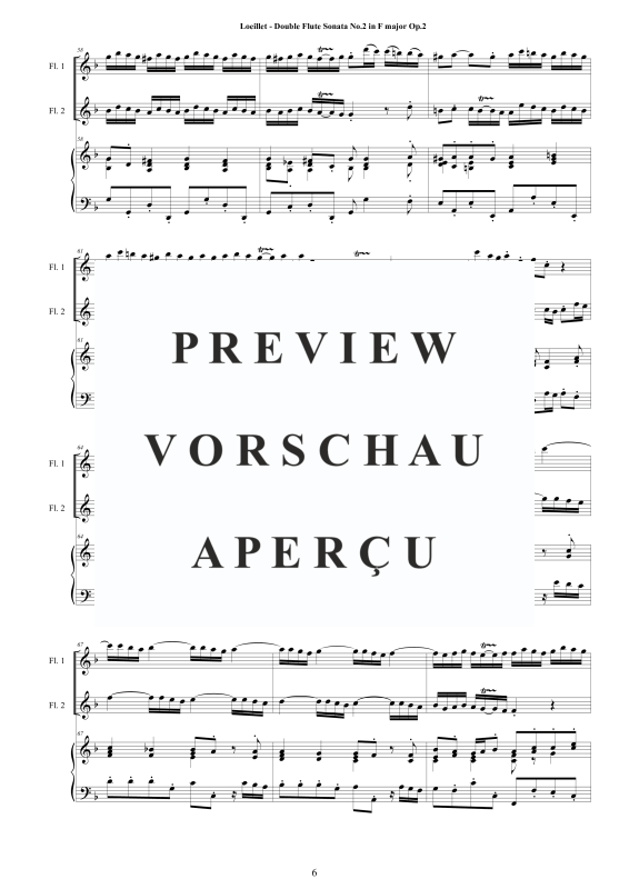 Produktgalerie: Seite 7 von 11 Double Flute Sonata No.2 in F major Op.2, , Zwei Flöten und Cembalo