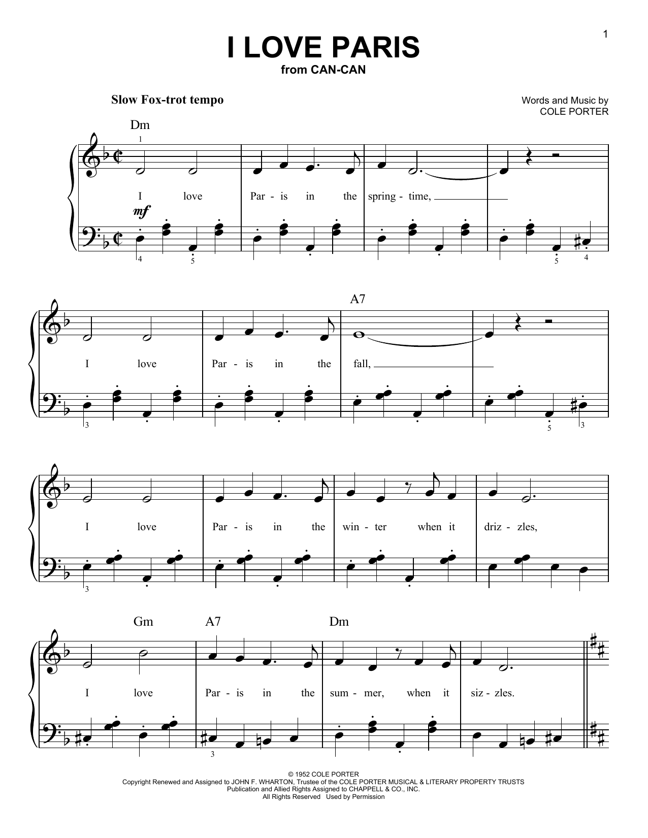Produktgalerie: Seite 1 von 1 I Love Paris, Cole Porter, Klavier