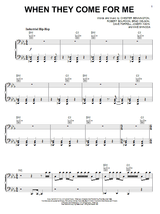 Produktgalerie: Seite 1 von 1 When They Come For Me, Linkin Park, Gesang, Gitarre, Klavier
