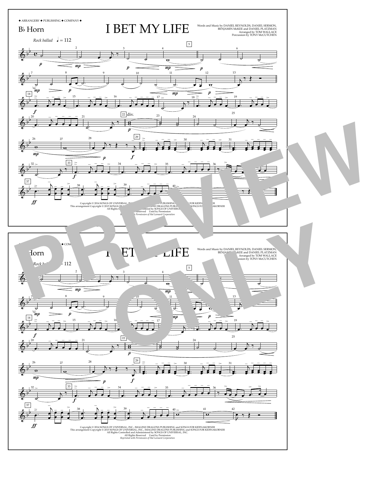 Produktgalerie: Seite 1 von 1 I Bet My Life - Bb Horn, Tom Wallace, Ensemble