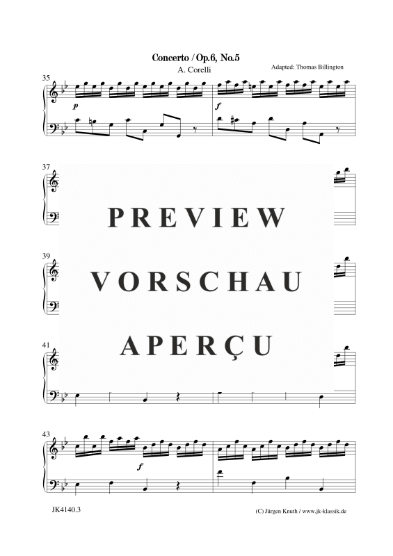 gallery: Concerto Op.6. No.5, , Klavier/Cembalo Solo