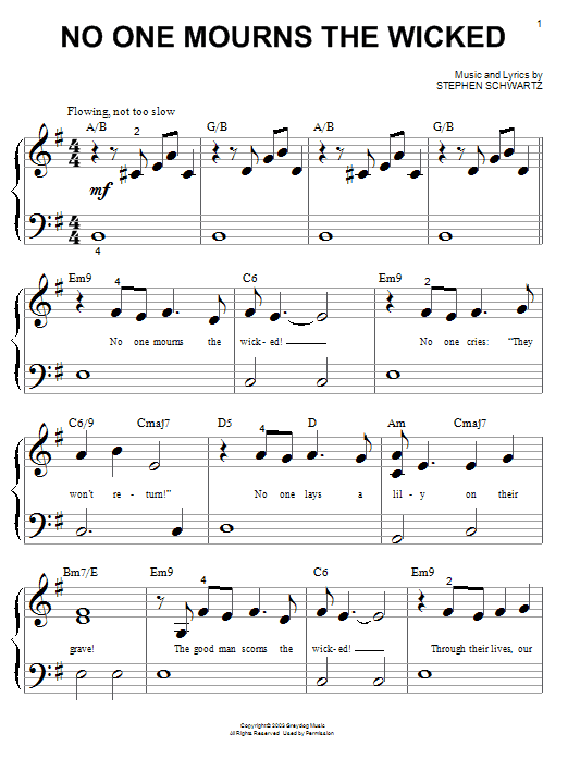 Produktbild zu: No One Mourns The Wicked (from Wicked)