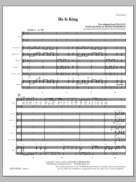 Product picture to: He Is King - Full Score