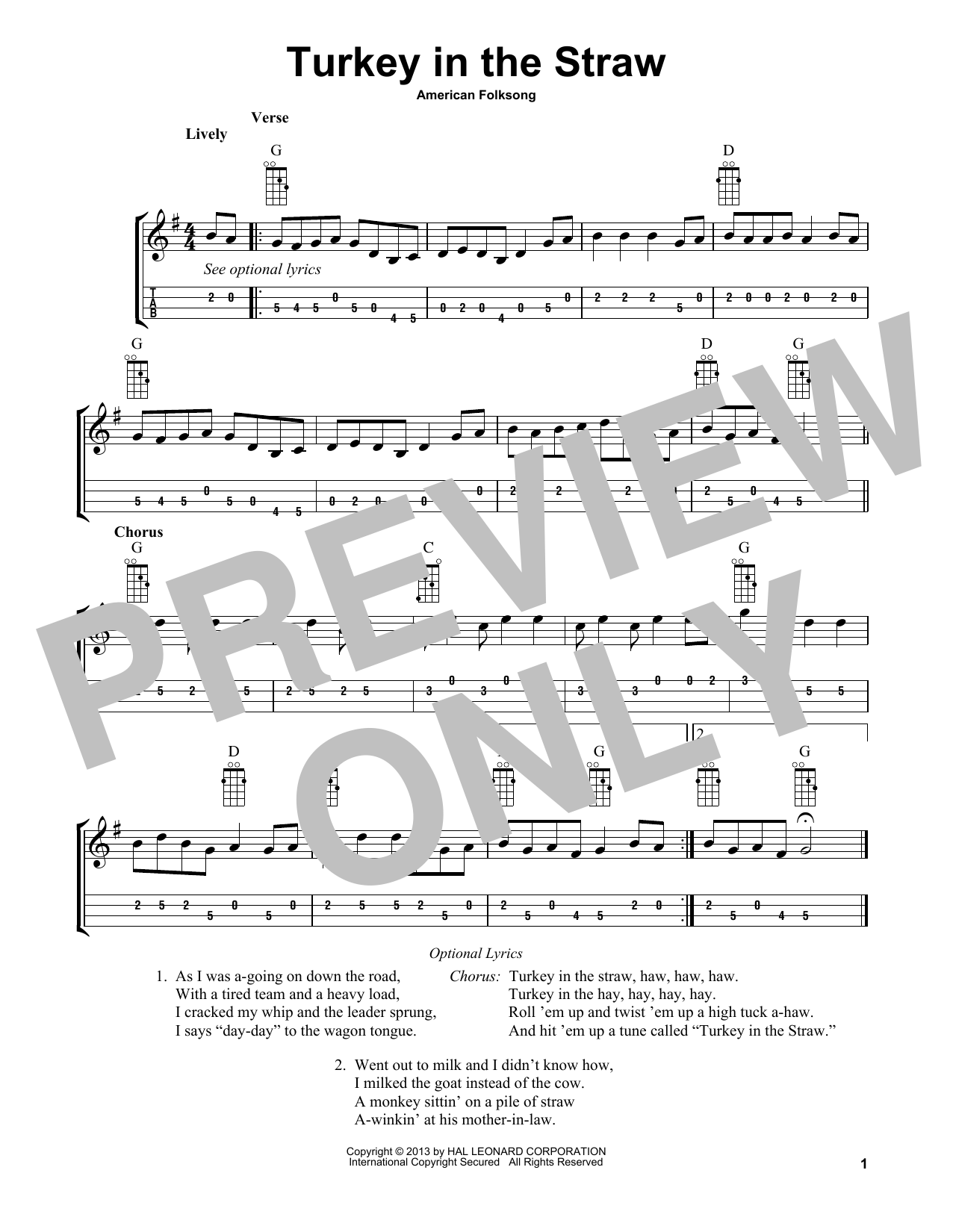 Product picture to: Turkey In The Straw (arr. Bobby Westfall)