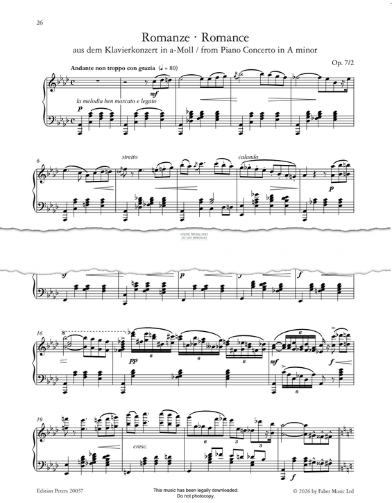 Produktgalerie: Seite 1 von 1 Romance from Piano Concerto in A minor, Op. 7/2, Clara Schumann, Klavier
