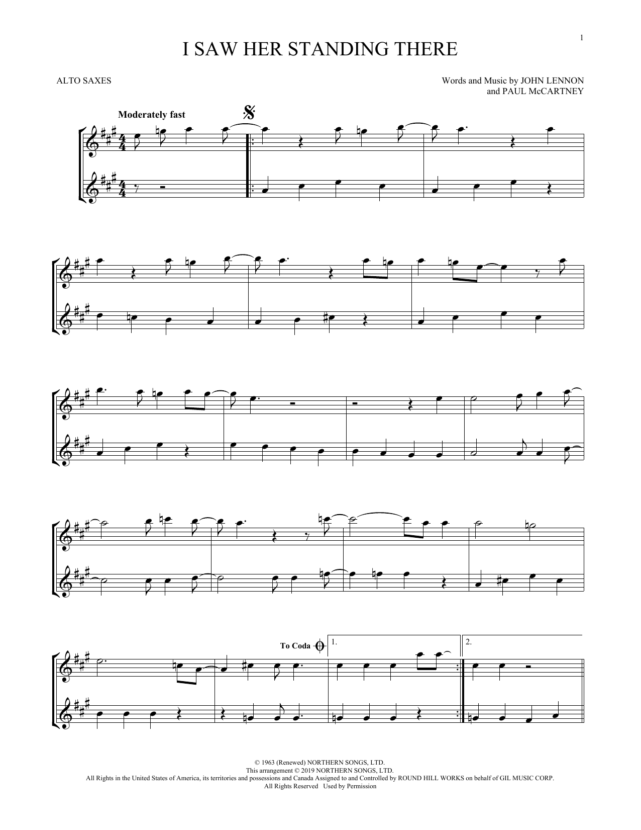 Product gallery: Page 1 of 1 I Saw Her Standing There (arr. Mark Phillips), The Beatles