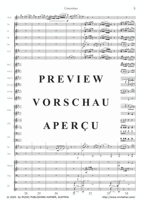 Product gallery: Page 10 of 11 Concertino, , (Flute solo and large wind orchestra)