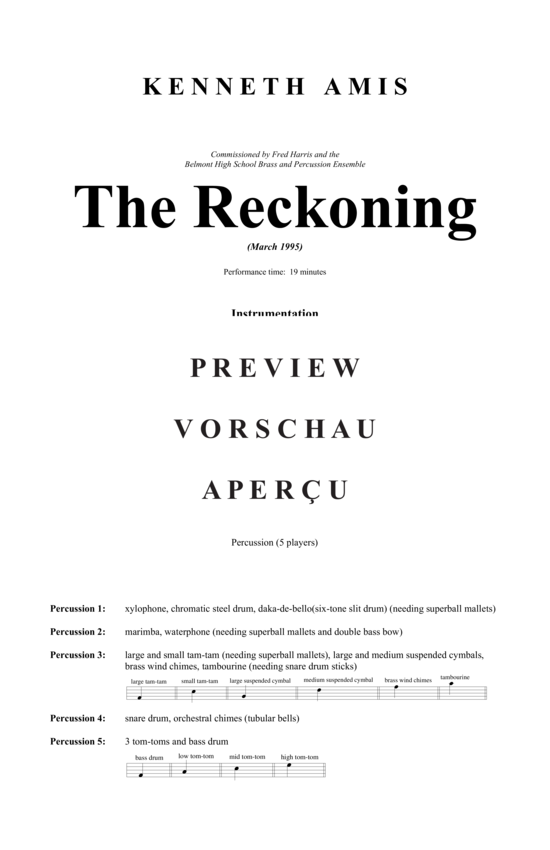 Produktgalerie: Seite 4 von 21 The Reckoning , , (Blechbläserensemble + Percussion)