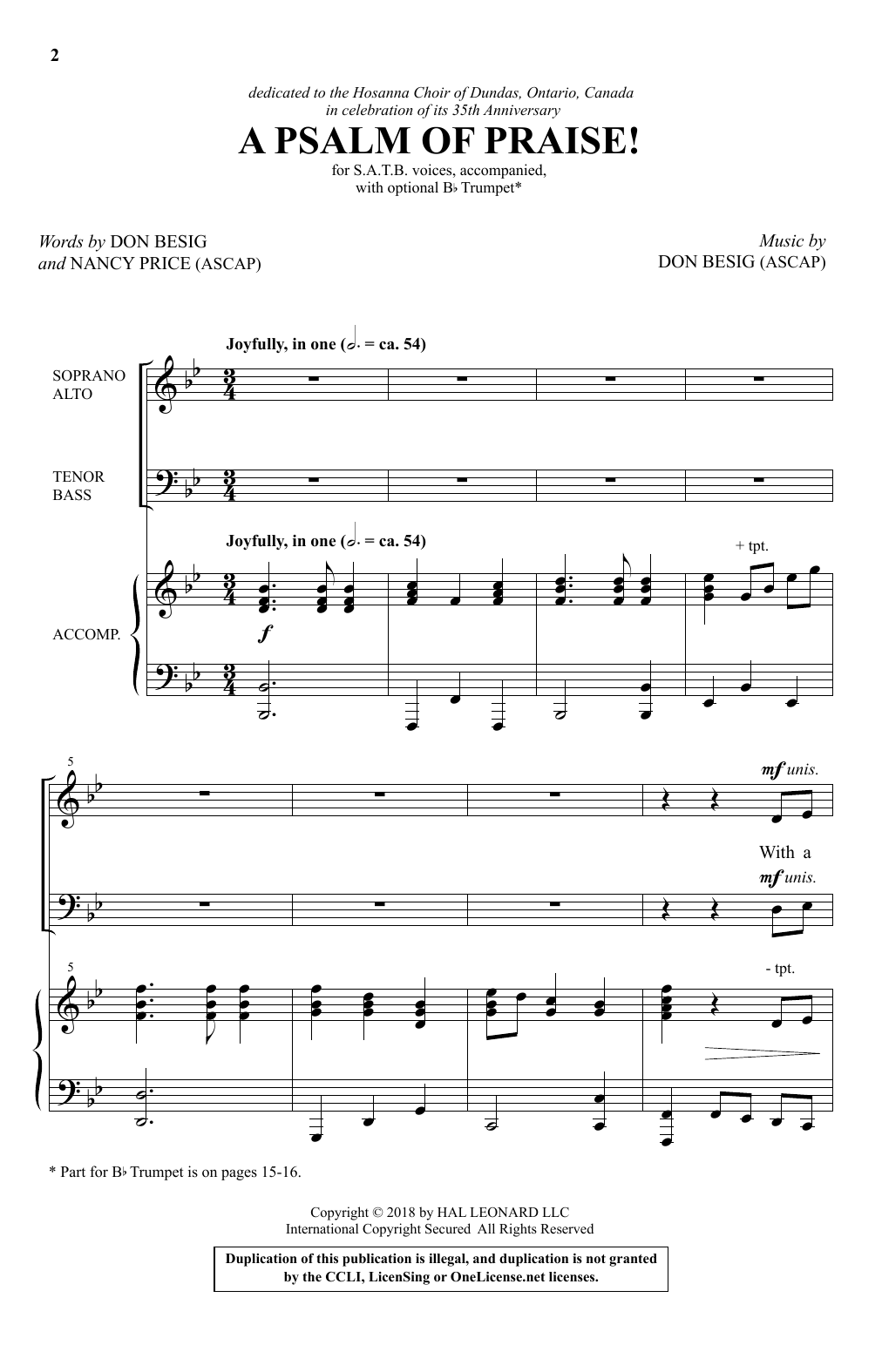 Produktbild zu: A Psalm Of Praise!