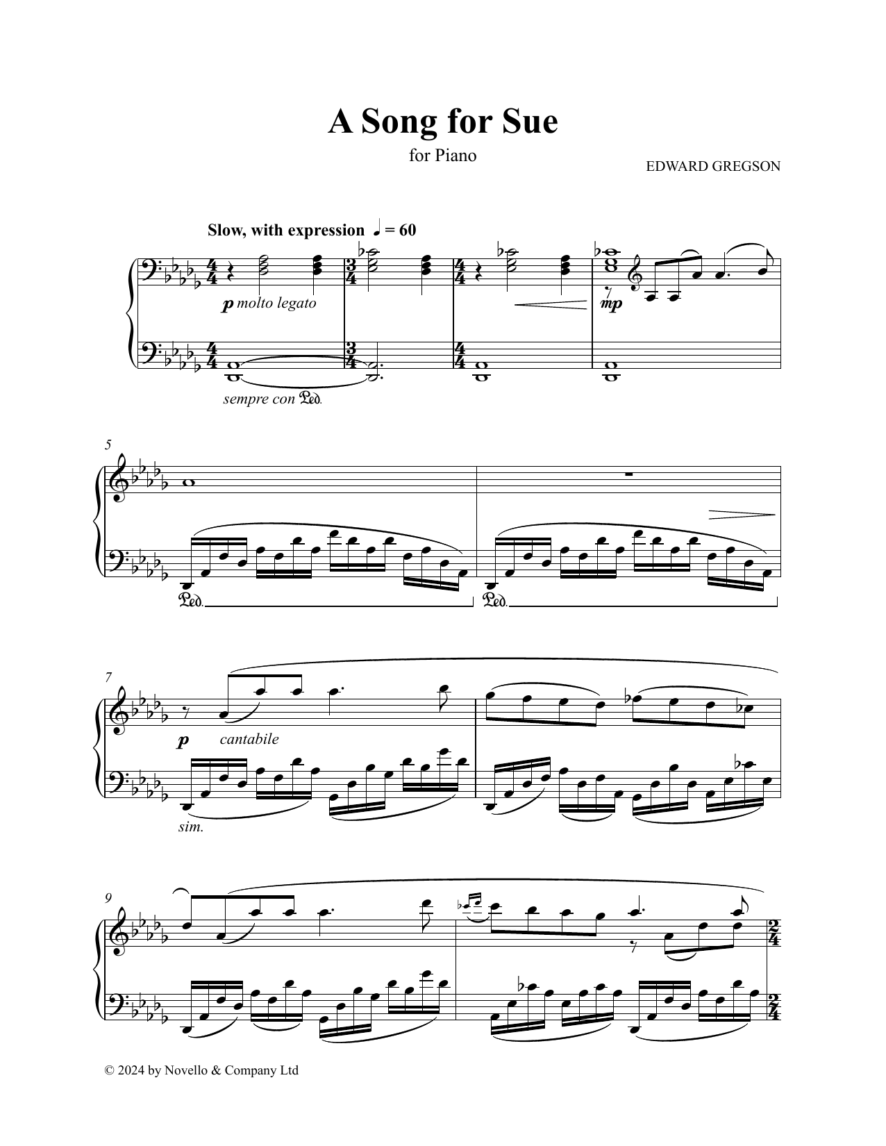 Produktgalerie: Seite 1 von 1 A Song For Sue, Edward Gregson, Klavier