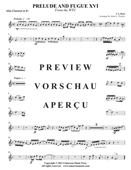 Product gallery: Page 7 of 9 Prelude und Fugue 17 , , (clarinet choir)