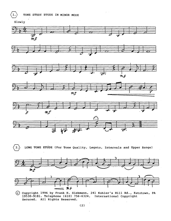 Product picture to: Tuba Etudes at the Elementary Level Frank Siekmann