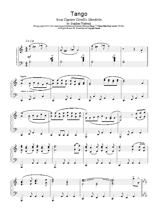 Product gallery: Page 1 of 1 The Tango, Stephen Warbeck