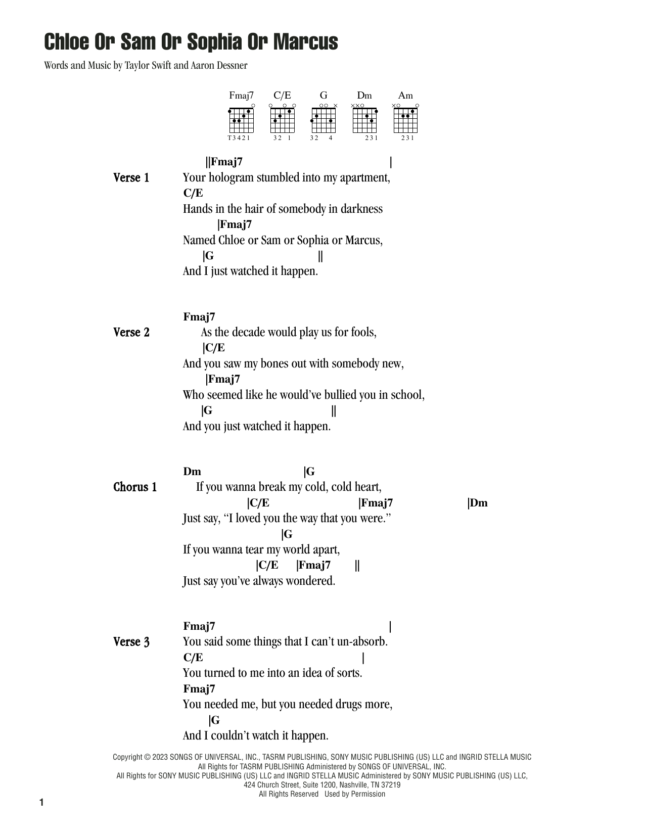 Product gallery: Page 1 of 1 Chloe Or Sam Or Sophia Or Marcus, Taylor Swift