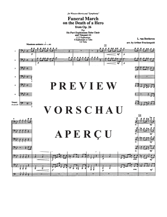 Produktgalerie: Seite 3 von 14 Funeral March on the Death of a Hero , , (Tuba Ensemble EEEE/TTT + Pauken)