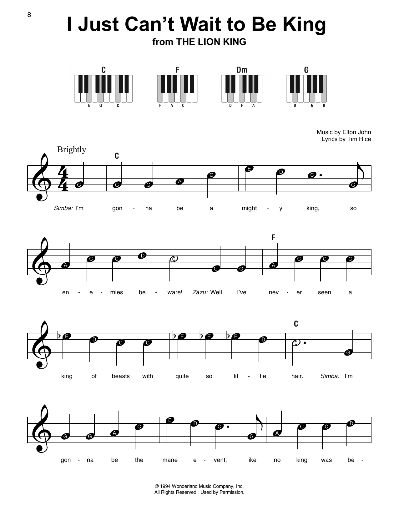 Produktbild zu: I Just Can't Wait To Be King (from The Lion King)