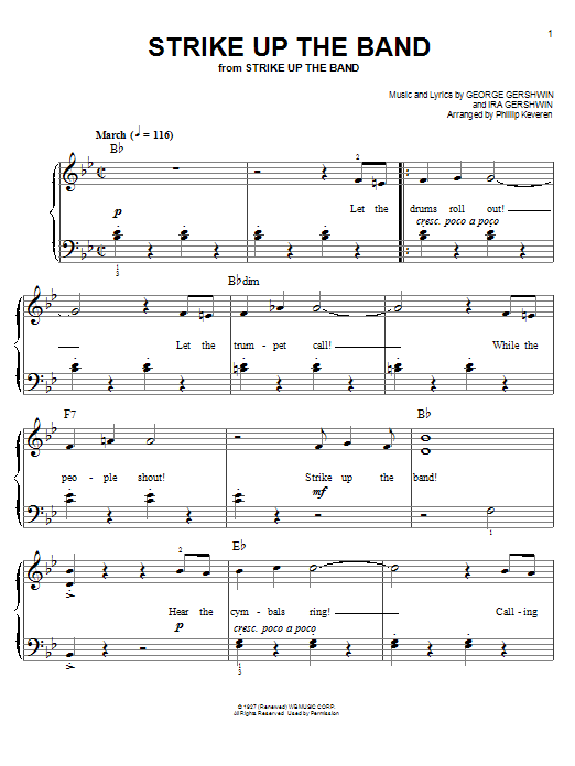 Product gallery: Page 1 of 1 Strike Up The Band (arr. Phillip Keveren), George Gershwin