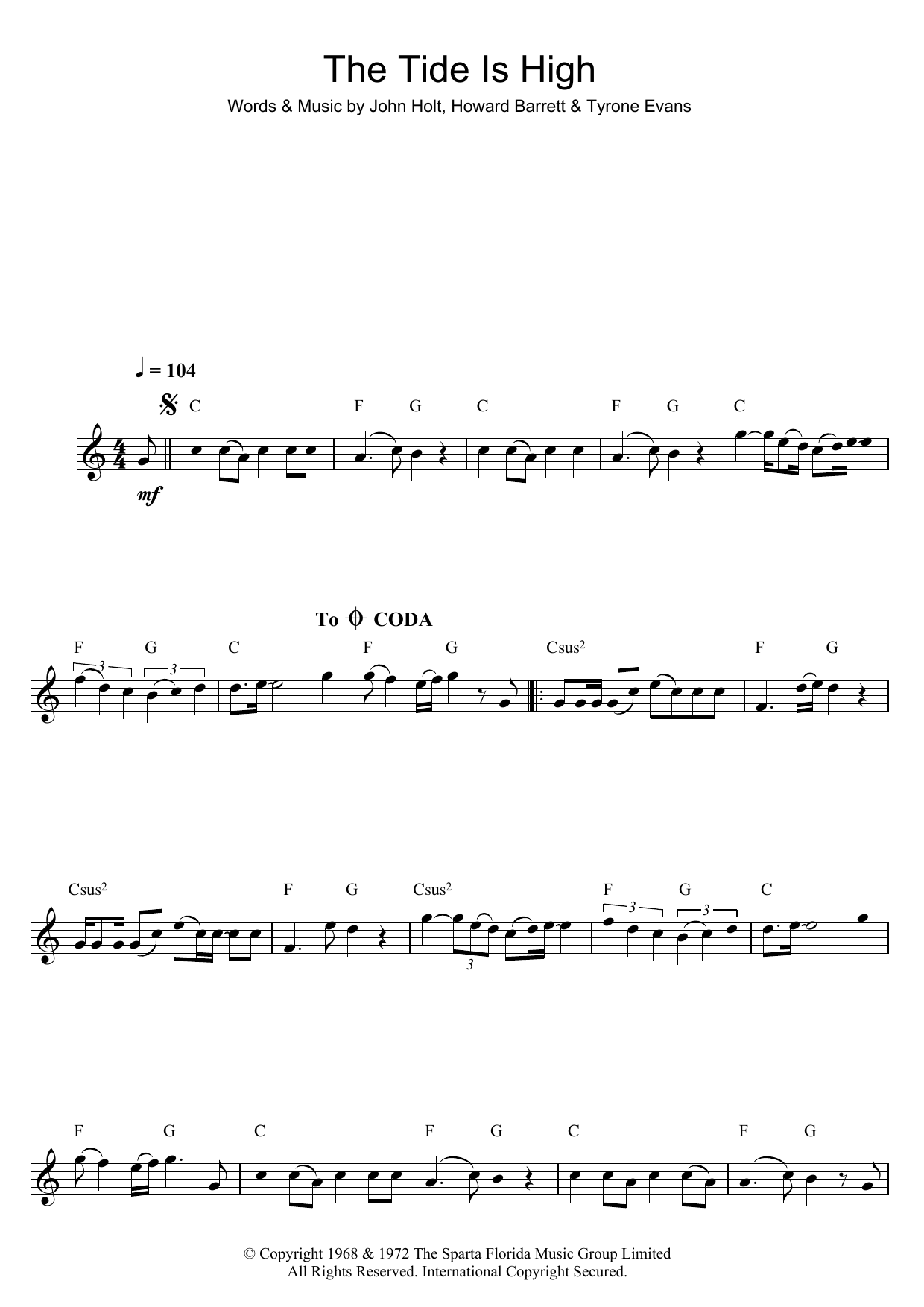 Product gallery: Page 1 of 1 The Tide Is High, Blondie