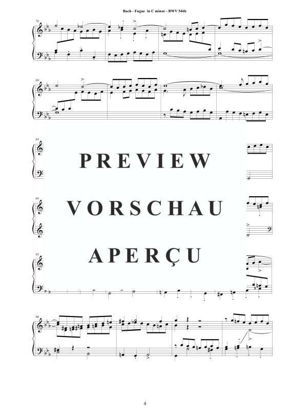Produktgalerie: Seite 5 von 8 Fuge in C-Moll BWV 546b, , Klavier Solo