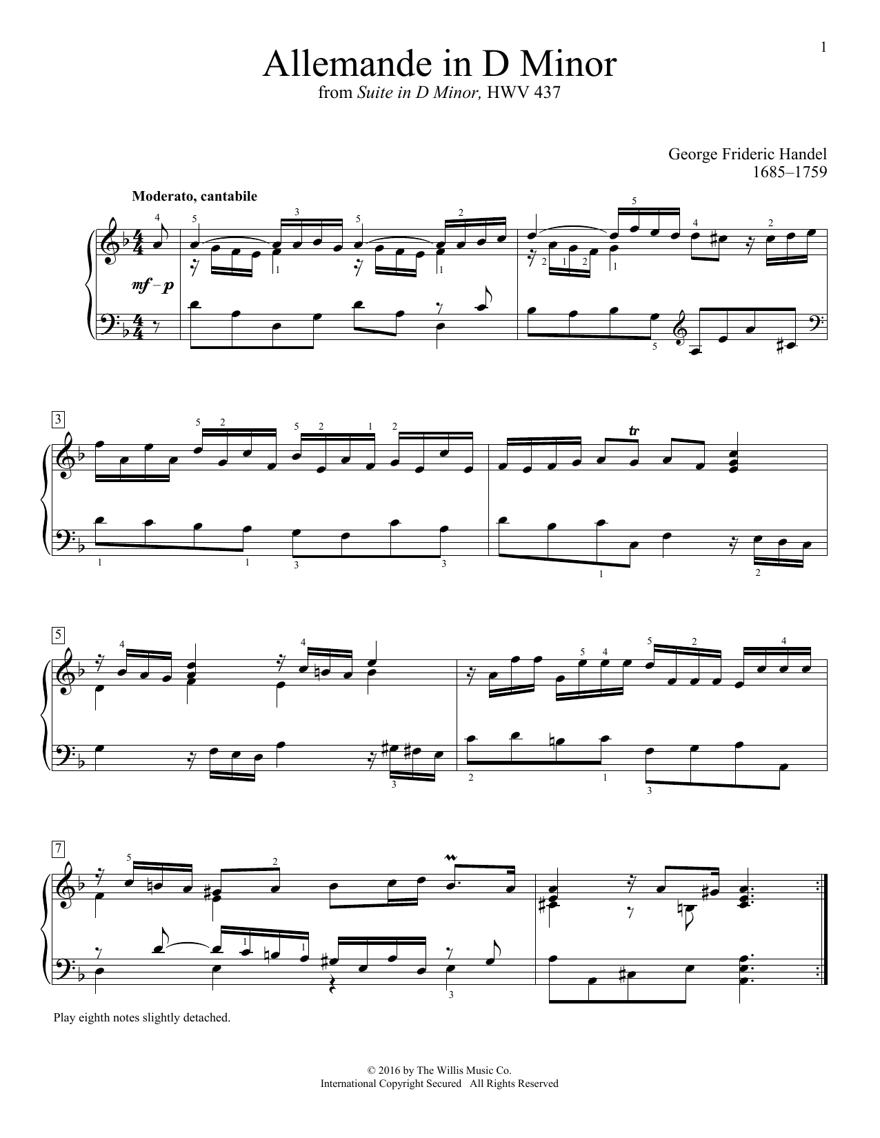Produktbild zu: Allemande In D Minor
