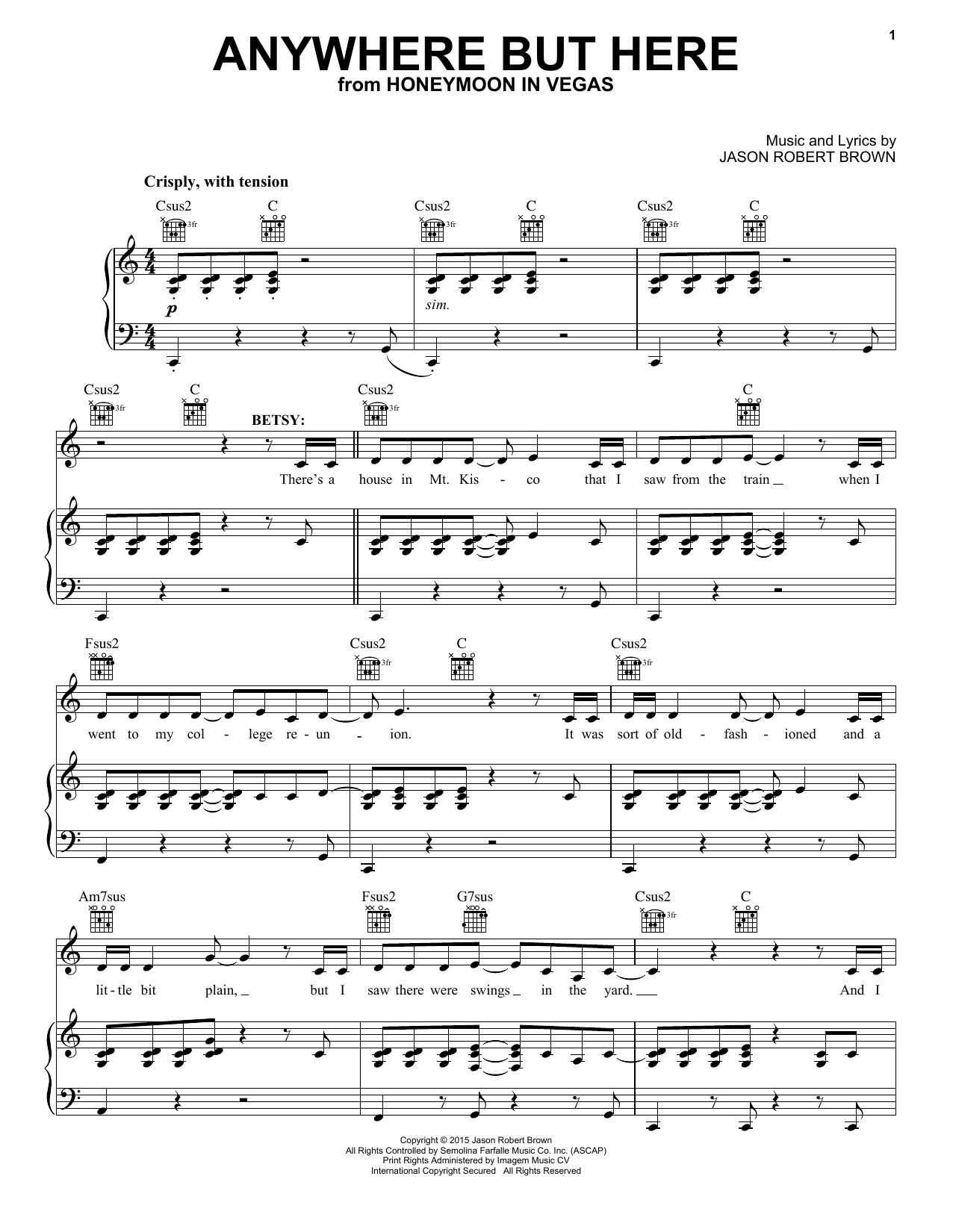Product picture to: Anywhere But Here (from Honeymoon in Vegas)