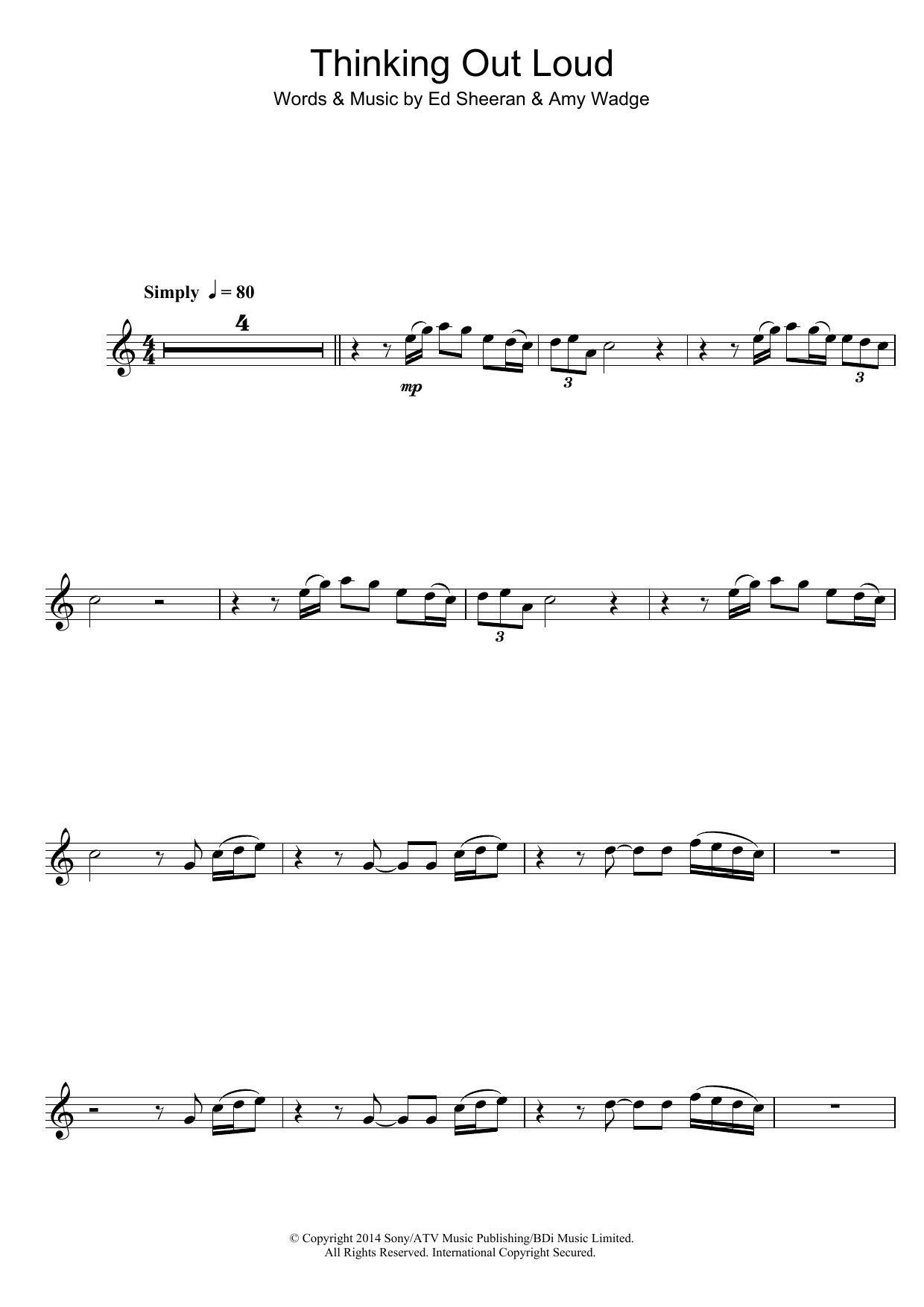 Product gallery: Page 1 of 1 Thinking Out Loud, Ed Sheeran