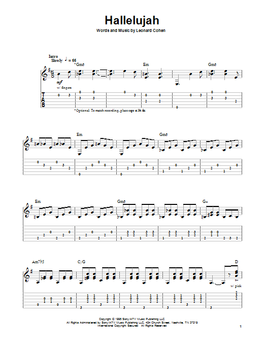 Produktgalerie: Seite 1 von 1 Hallelujah, Leonard Cohen, Gitarre