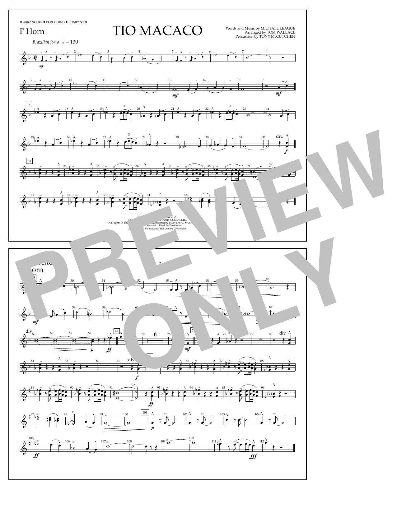 Produktgalerie: Seite 1 von 1 Tio Macaco - F Horn, Tom Wallace, Ensemble