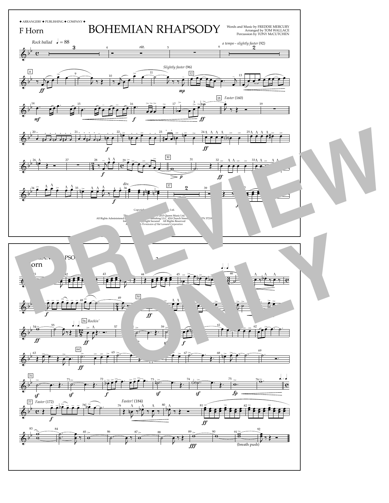 Produktbild zu: Bohemian Rhapsody - F Horn