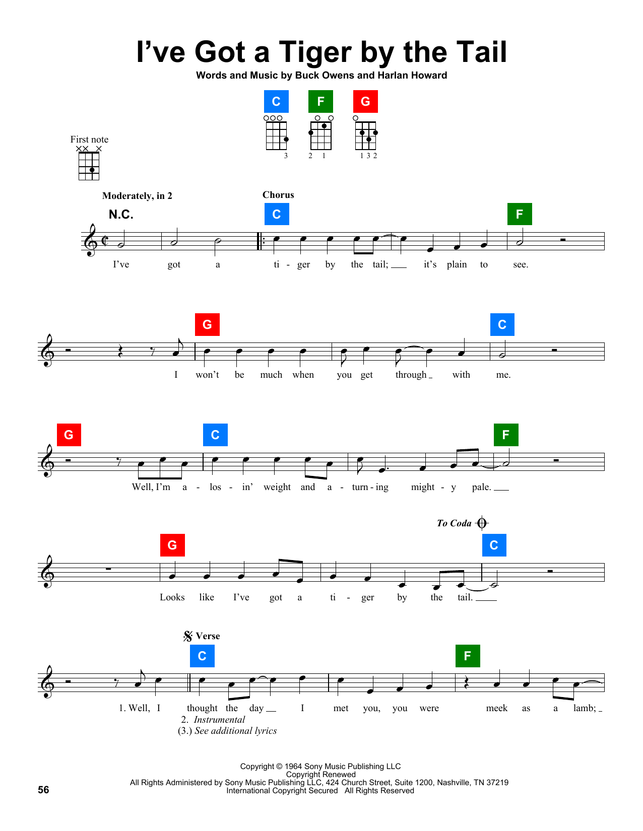 Produktgalerie: Seite 1 von 1 I've Got A Tiger By The Tail, Buck Owens, Ukulele