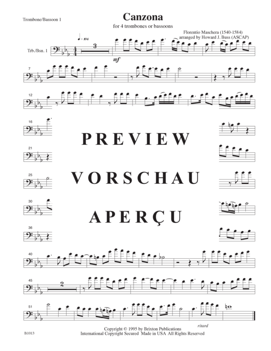 Product gallery: Page 8 of 11 Canzona , , (4 trombones/bassoons)