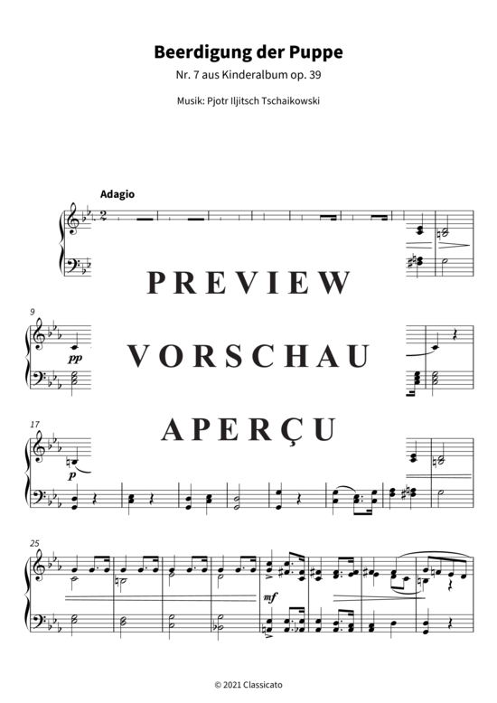 Product gallery: Page 4 of 5 Beerdigung der Puppe - Nr. 7 aus Kinderalbum op. 39 , , Piano Solo