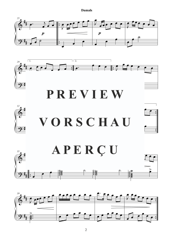 gallery: Damals, , (solo for hook or pedal harp / piano)