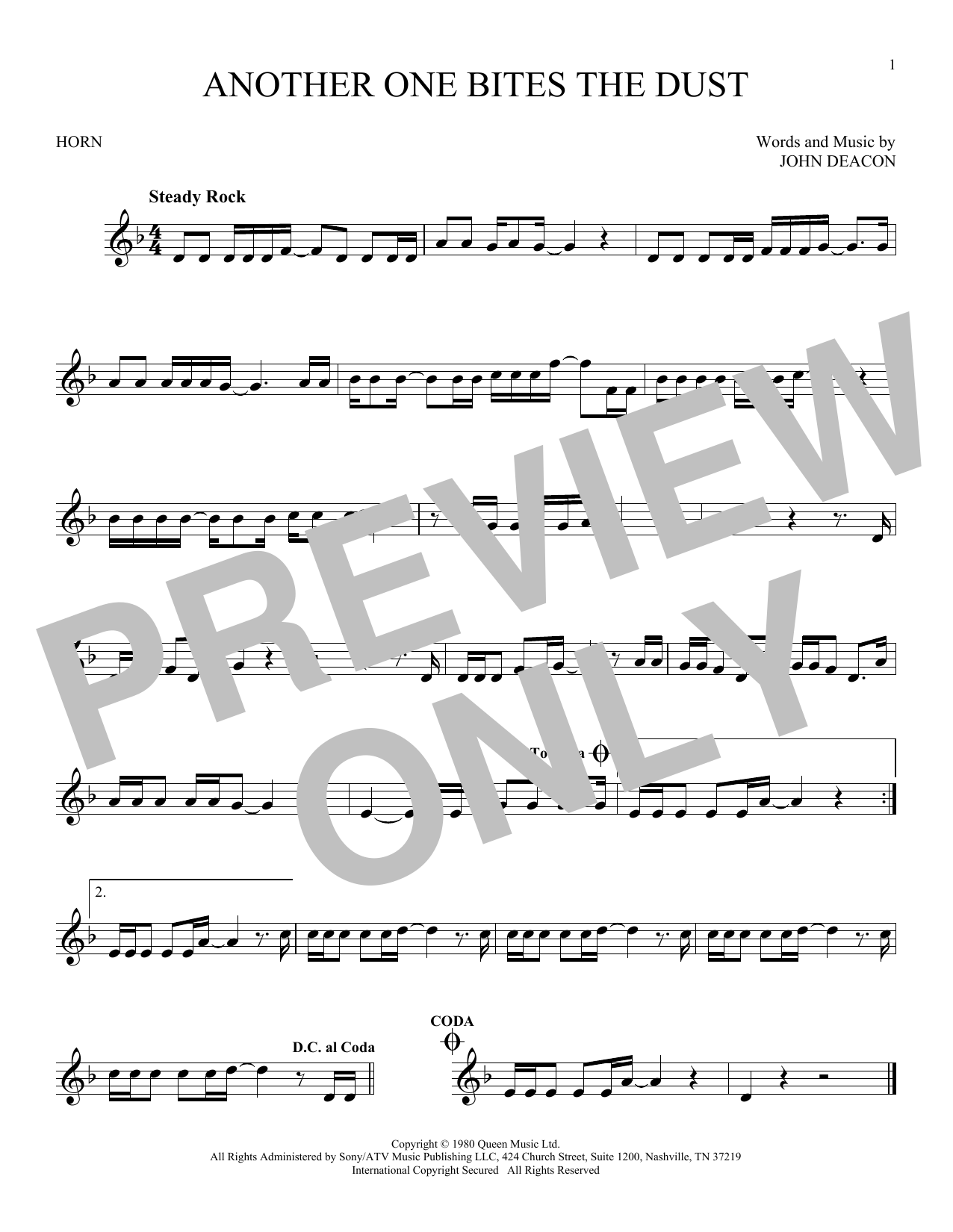 Produktgalerie: Seite 1 von 1 Another One Bites The Dust, Queen, Horn