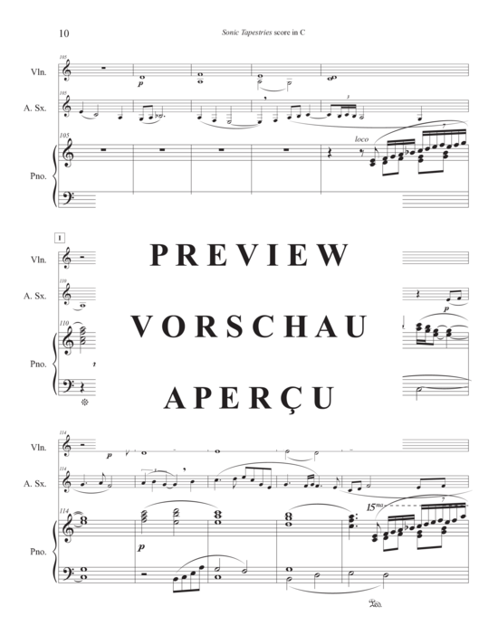 Product gallery: Page 14 of 21 Sonic Tapestries , , (violin, alto saxophone and piano)