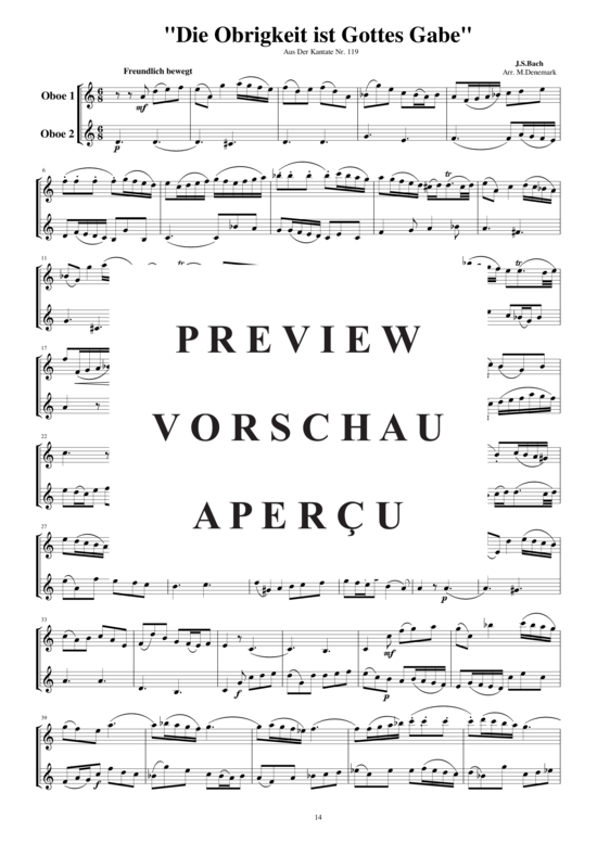 Product gallery: Page 2 of 3 Arie aus der Kantate Nr.119 für zwei Oboen, , 