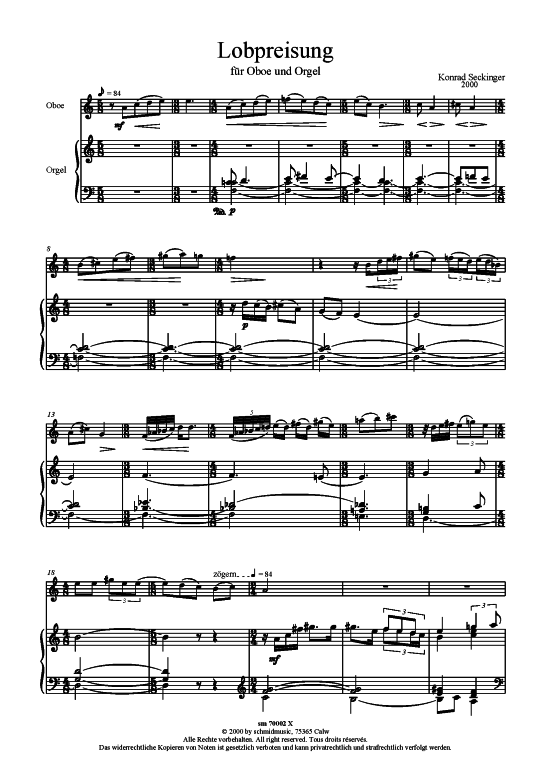 Product picture to: Lobpreisung Konrad Seckinger