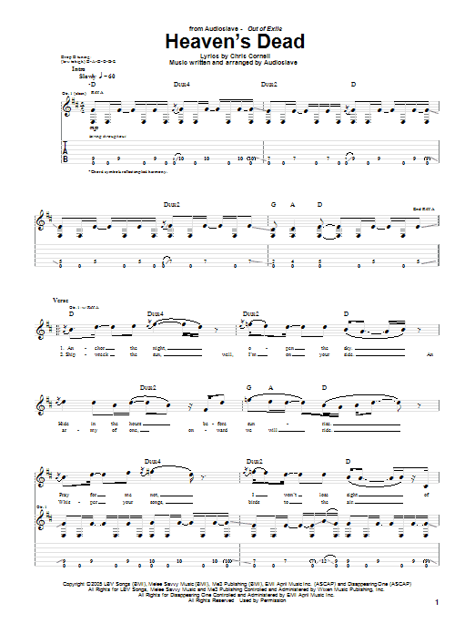 Produktgalerie: Seite 1 von 1 Heaven's Dead, Audioslave, Gitarre