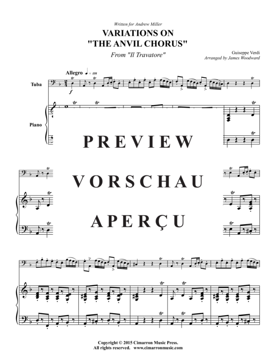 Product gallery: Page 2 of 21 Variations on "The Anvil Chorus" , , (tuba + piano)