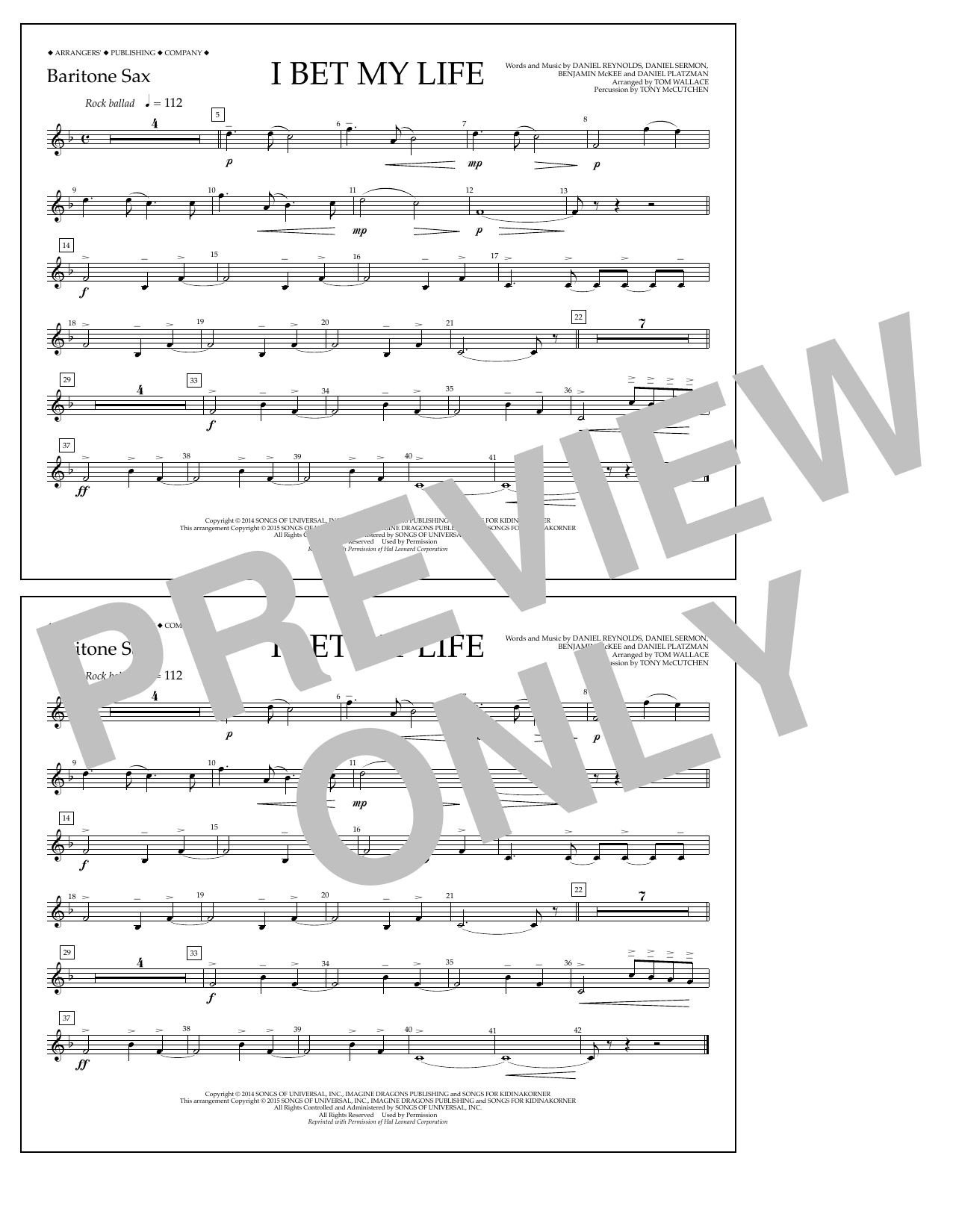 Produktgalerie: Seite 1 von 1 I Bet My Life - Baritone Sax, Tom Wallace, Ensemble